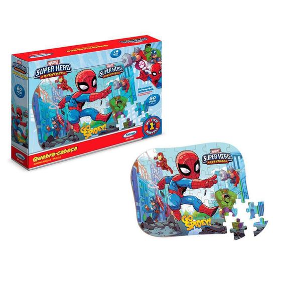 Imagem de Quebra-Cabeça Marvel Super Hero Adventures 60 Peças - Xalingo