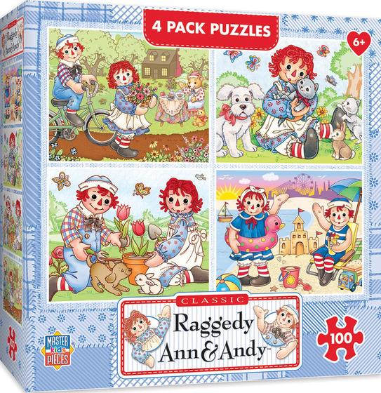 Imagem de Quebra-Cabeça MasterPieces Raggedy Ann - 4 Conjuntos com 100 Peças para Crianças