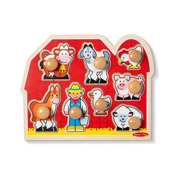 Imagem de Quebra-cabeça Melissa e Doug Farm Animals Jumbo Knob Wooden 1+