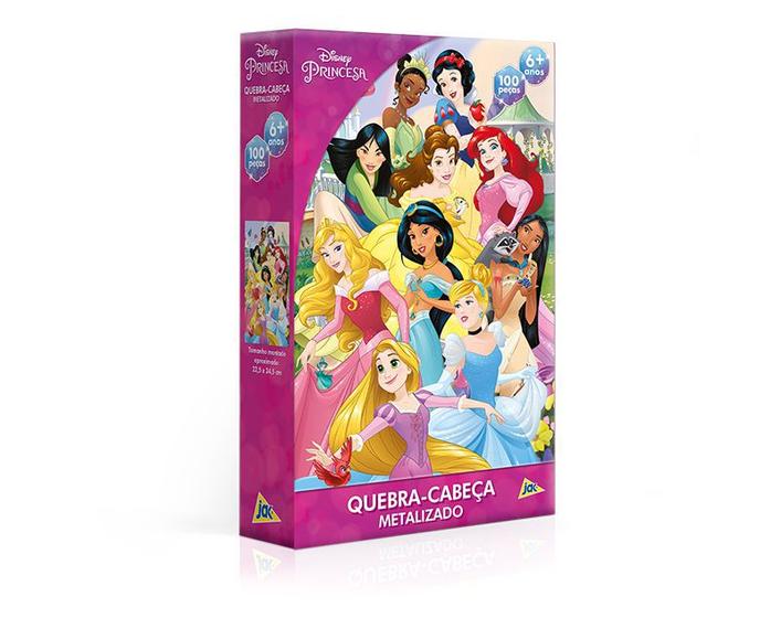 Imagem de Quebra Cabeça Metalizados Princesa Disney 100 Peças Toyster