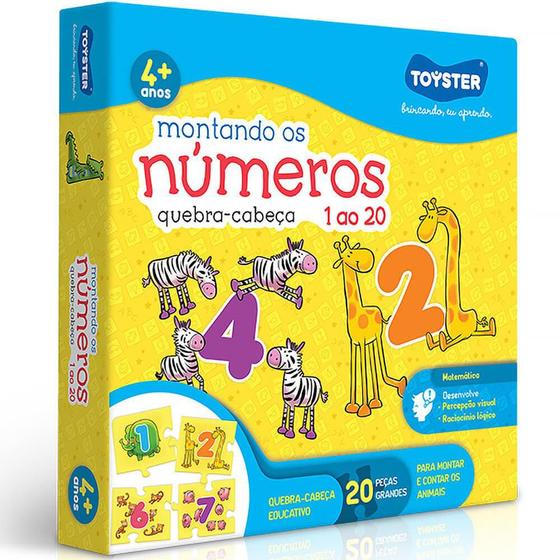 Imagem de Quebra cabeca montando os numeros 1 ao 20 toyster