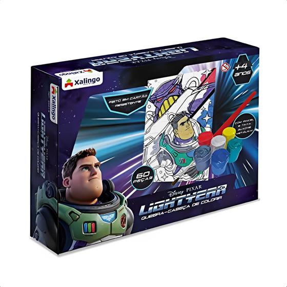 Imagem de Quebra-Cabeça Para Colorir Buzz Lightyear Infantil +4 Anos 60 Peças Educativo Criatividade Xalingo - 55243