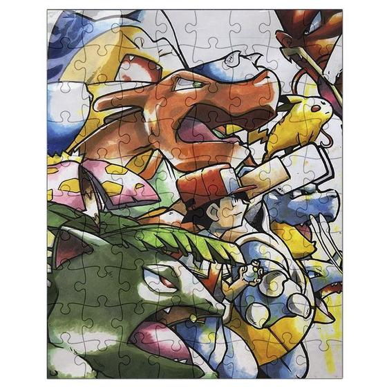 Imagem de Quebra-Cabeça Personalizado 90 Peças 30 Cm X 20 Cm Pokémon