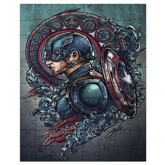Imagem de Quebra Cabeça Personalizado 90Pçs 30Cmx20Cm Capamérica Bd30