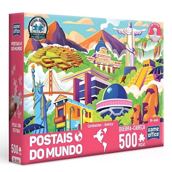 Imagem de Quebra Cabeca Postais Do Mundo America 500 Pcs Toyster 3224