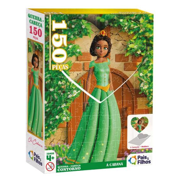 Imagem de Quebra Cabeça Princesa Menina 150Pc Formato Coração A Cabana