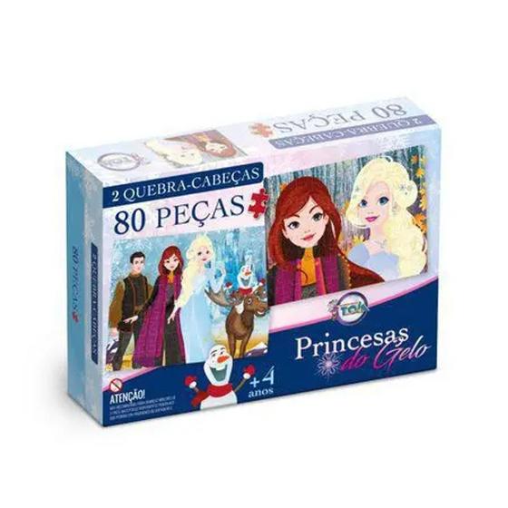 Imagem de Quebra-cabeça Princesas do Gelo - 80 Peças - Brinquedos Toia 12183