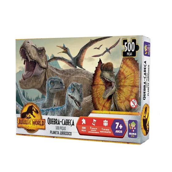 Imagem de Quebra-Cabeça Puzzle 500 Peças Planeta Jurássico Jurassic World Mimo Toys - 2091