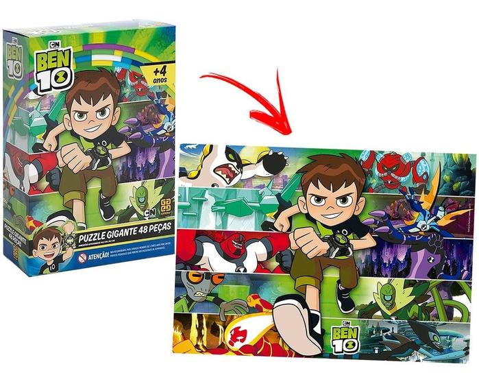 Quebra-cabeça Puzzle Gigante Ben 10 48 Peças Infantil Grow - Quebra ...