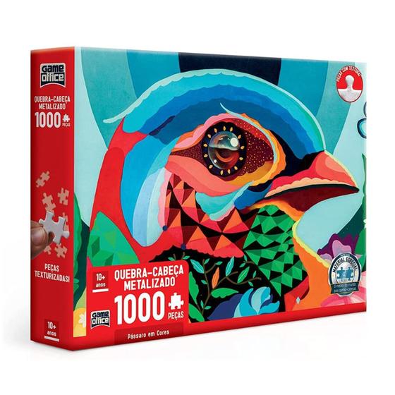 Imagem de Quebra Cabeça Puzzle Passarinho Colorido 1000 Peças Toyster