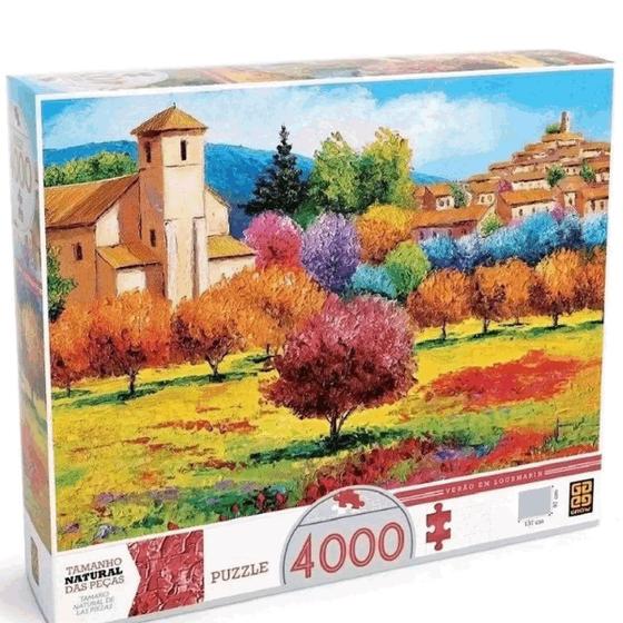 Imagem de Quebra Cabeça Puzzle Verão Em Lourmarin 4000 Peças Grow