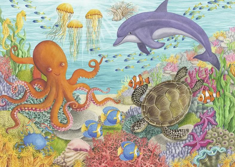 Imagem de Quebra-Cabeça Ravensburger Ocean Friends 35 Peças - Para Crianças