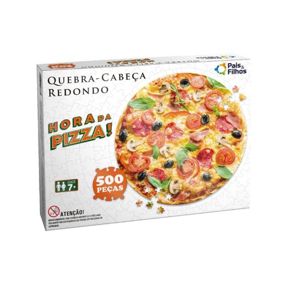 Imagem de Quebra-Cabeça Redondo 500 peças Pizza