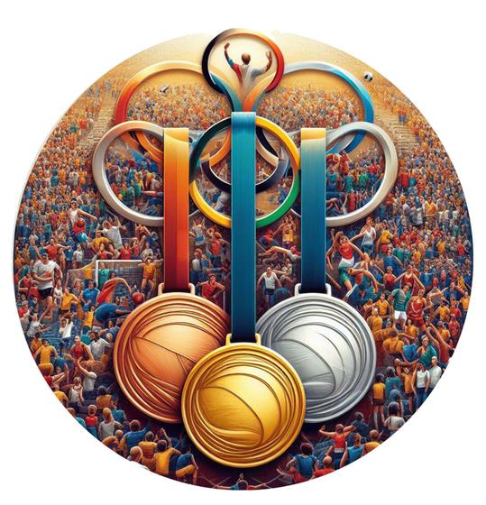 Imagem de Quebra-cabeça Redondo Jogos Olimpicos Paris em mdf  de 74 peças