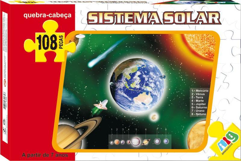 Imagem de Quebra Cabeça Sistema Solar 108 Peças Educativo Escolar - Nig Brinquedos