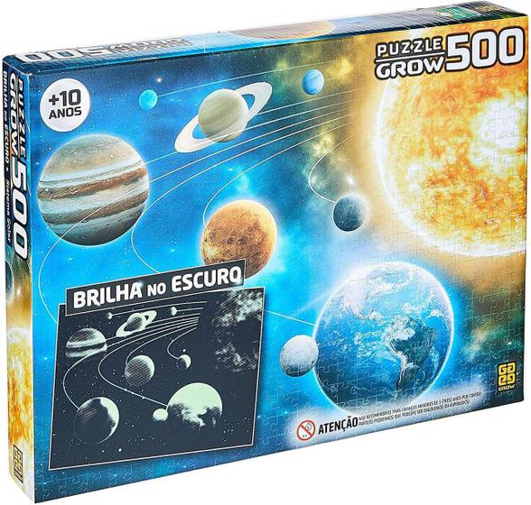 Quebra Cabeça - Sistema Solar ( Brilha no Escuro ) 500 peças - Grow ...