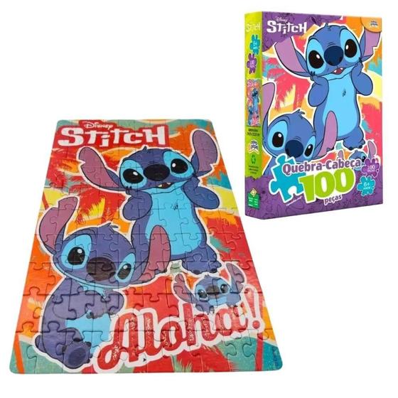 Imagem de Quebra-Cabeça Stitch 100 Peças 8076 Lilo e Stitch - Toyster