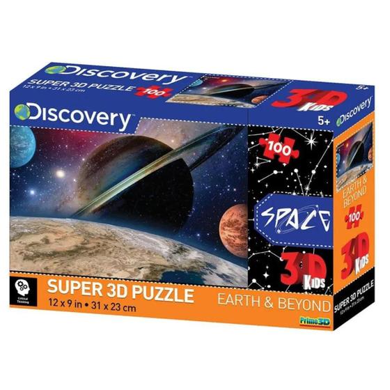 Imagem de Quebra Cabeça Super 3D Modelo Planetas com 100 Pçs Multikids