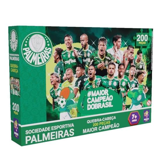 Quebra-Cabeça Time Palmeiras Maior Campeão 200 Peças - Mimo - Quebra ...