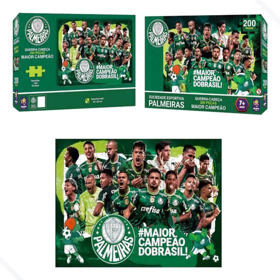 Quebra Cabeça Time Palmeiras Maior Campeão Do Brasil 200 Peças Mimo ...