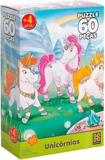 Imagem de Quebra-Cabeca Unicornios 60 Pecas R.3564 Grow Única