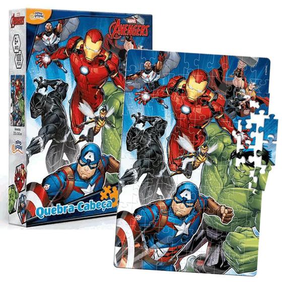 Imagem de Quebra-Cabeça Vingadores Avengers Marvel 100 Peças Toyster