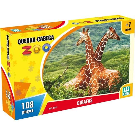 Imagem de Quebra Cabeça Zoo Girafa 108 Peças NIG