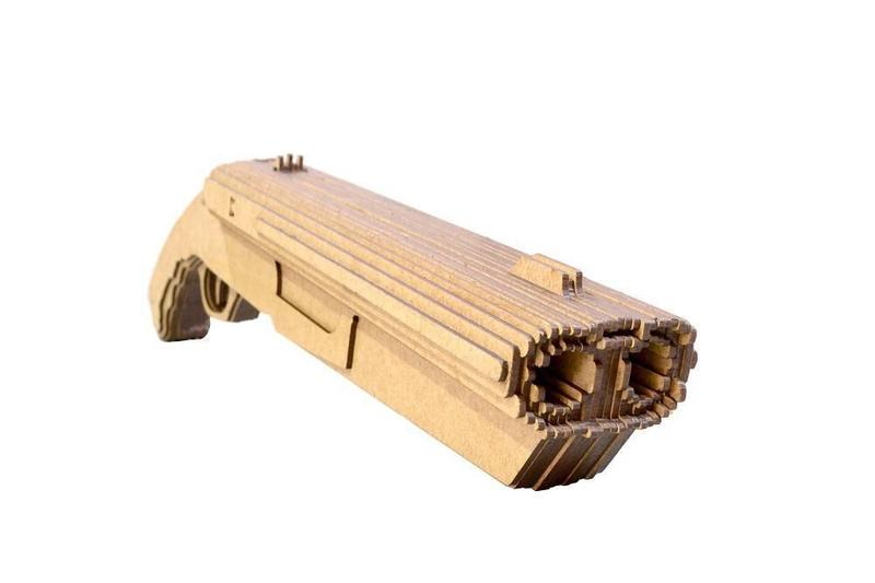 Imagem de Quebra Cabeças 3D Escopeta Curta Cano Duplo Mdf Nat Darama