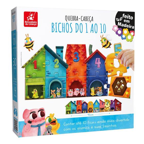 Imagem de Quebra-Cabeças do 1 ao 10 Brinquedo Infantil Educativo - Brincadeira de Criança