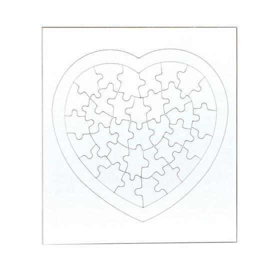 Imagem de Quebra-cabeças em branco Hygloss Heart Shape 8,5x9,5cm 24 quebra-cabeças