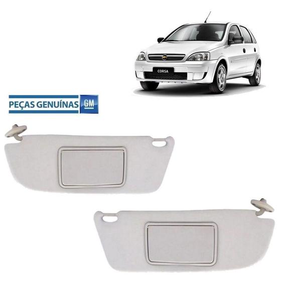 Imagem de Quebra Sol  Corsa Pick-up 2003 Par Com Espelho