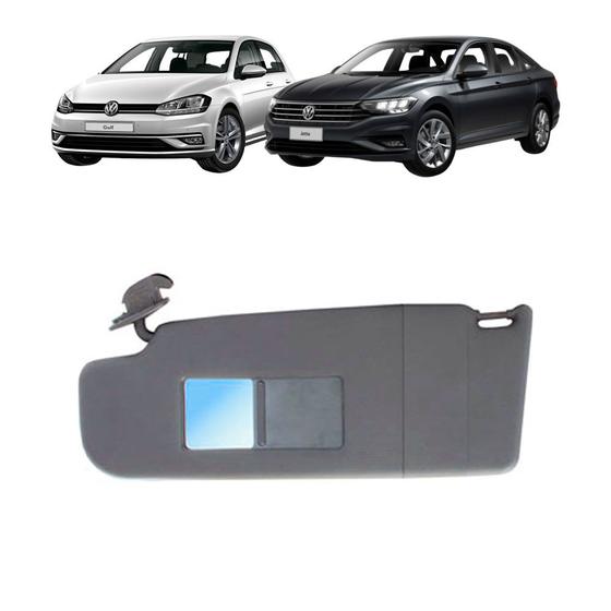 Imagem de Quebra Sol Preto com Espelho e Bolsa Volkswagen Golf/jetta 2008 a 2012 Lado Esquerdo Newtec Nt3053cvw