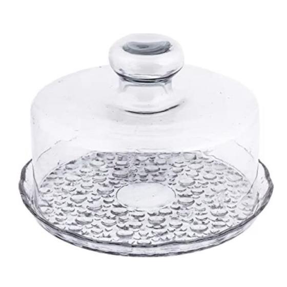Imagem de Queijeira de vidro com tampa lirio petit poa grande 22cm - Vitazza