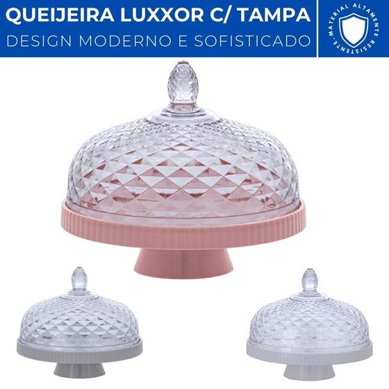 Imagem de Queijeira Luxxor Transparente Acrílico c/ Base Plastica 22cm