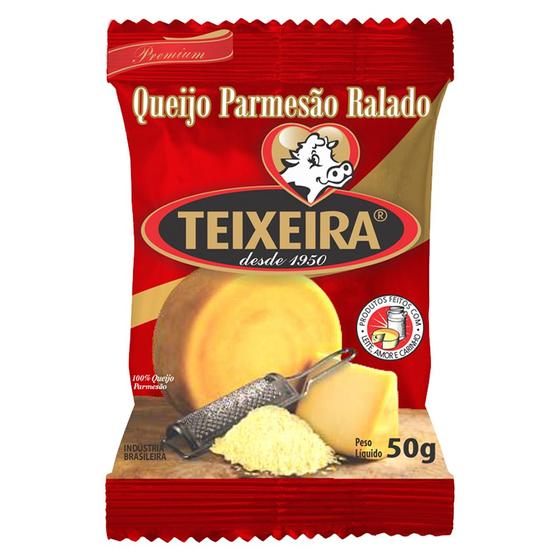 Queijo Parmesão Ralado Premium 50G - Teixeira CX c/25 Menor preço em Queijo Parmesão Ralado Premium 50G - Teixeira CX c/25
