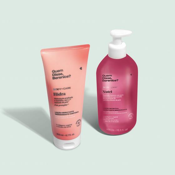 Quem disse, Berenice Kit Ultra Hidratação: Loção Hidratante Desodorante Corporal Nutri 400ml + Loção Hidratante Desodorante Corporal Hidra 200ml Imagem de Quem disse, Berenice Kit Ultra Hidratação: Loção Hidratante Desodorante Corporal Nutri 400ml + Loção Hidratante Desodorante Corporal Hidra 200ml
