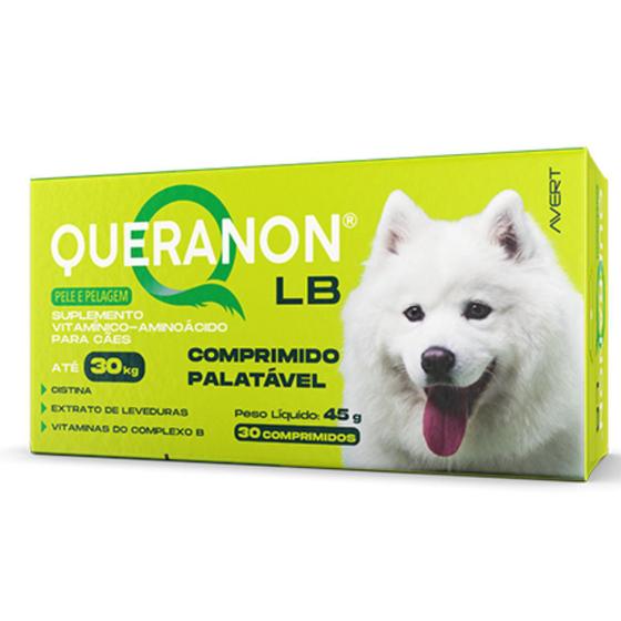 Imagem de Queranon lb 30 comprimidos suplemento caes 45gr pelagem pelo