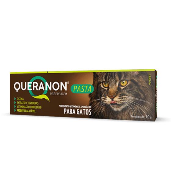 Imagem de Queranon pasta 70g para gatos suplemento alimentar pelagem