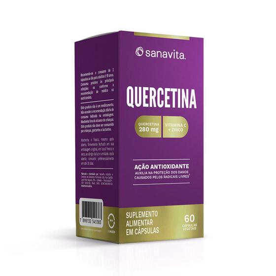 Imagem de Quercetina (280 Mg) Sanavita Vegano Vitamina C Zinco 60 Caps