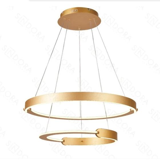 Imagem de Querolustre Pendente Dcd03086 2 Aneis 126w 3000k Dourado
