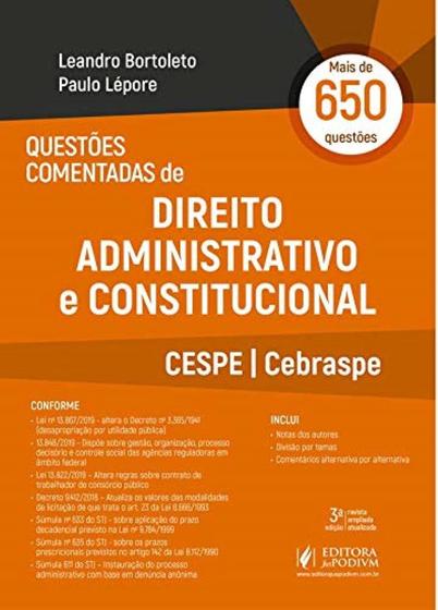 Imagem de Questões comentadas de direito administrativo e constitucional - cespe - cebraspe