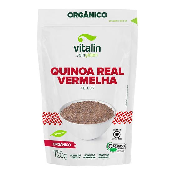 Imagem de Quinoa Real Vermelha Orgânica em Flocos Vitalin 120g