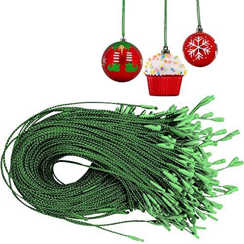Imagem de R'ND Brinquedos Enfeite de Natal Ganchos de Enfeite  Árvore de Natal Easy Snap Fixação Metálica Cabides de Corda Ganchos ornamentos para pendurar decorações de árvore de Natal - Pacote de 200 (Verde)