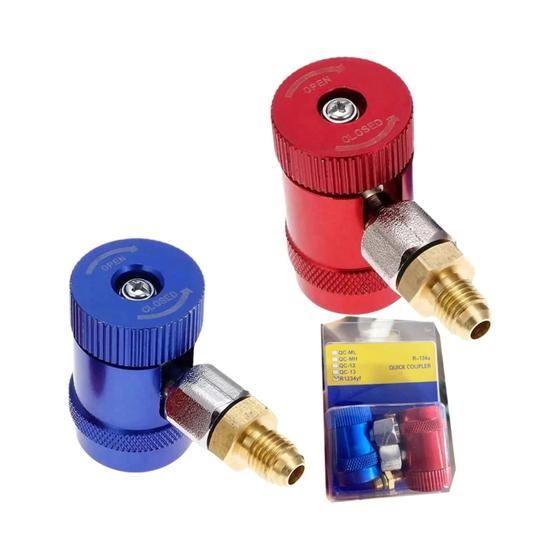 Imagem de R134a Medidor De Coletor Ac Ajustável De Latão Auto Car Quick Coupler Conector Adaptador De