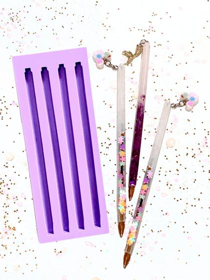 Imagem de R617 molde de silicone caneta slim c/4 unidades resina decorar
