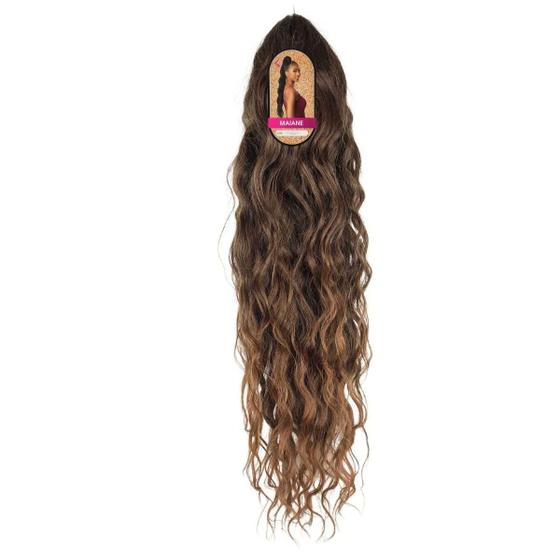 Imagem de Rabo de Cavalo Cacheado Cabelo Bio Vegetal Modelo Maiane 70 cm Fibra Futura Ser Mulher Loose Wave 140 Gramas