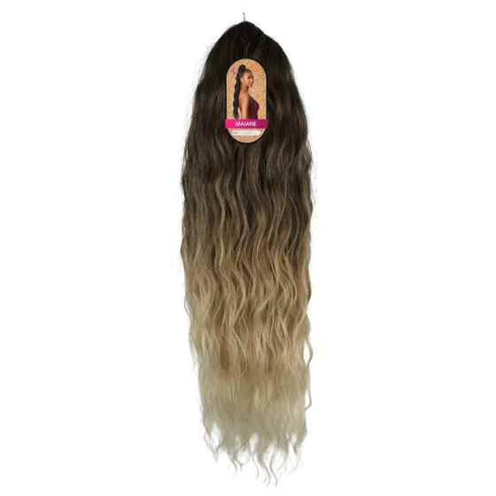 Imagem de Rabo de Cavalo Cacheado Cabelo Bio Vegetal Modelo Maiane 70 cm Fibra Futura Ser Mulher Loose Wave 140 Gramas