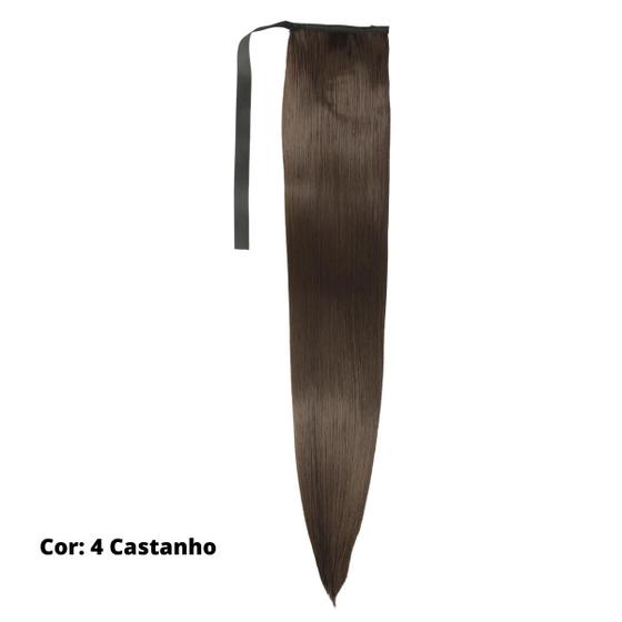 Imagem de Rabo de Cavalo Liso 60cm Aplique de Cabelo Aceita Temperatura Até 150 graus