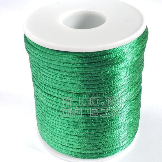 Imagem de Rabo De Rato Cordão Cetim 2mm rolo 50m Verde Bandeira