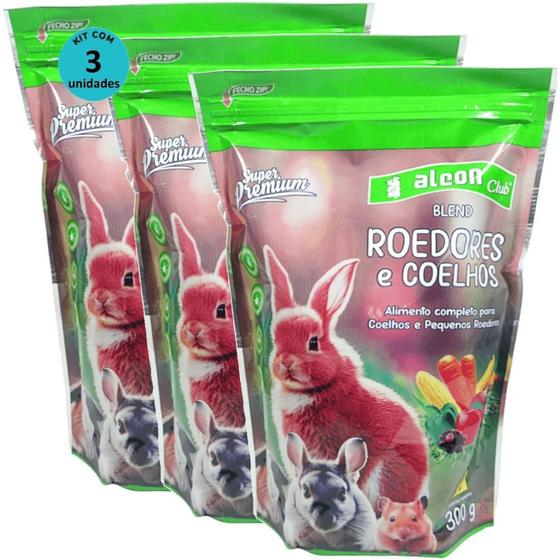 Imagem de Ração Alcon Blend Roedores e Coelhos 300g Kit 3